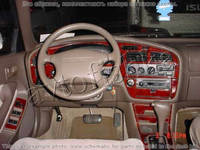 Декоративные накладки салона Toyota Camry 1992-1996 АКПП, 14 элементов.