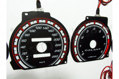 Mitsubishi Galant (1996 - 2003) светодиодные шкалы (циферблаты) на панель приборов